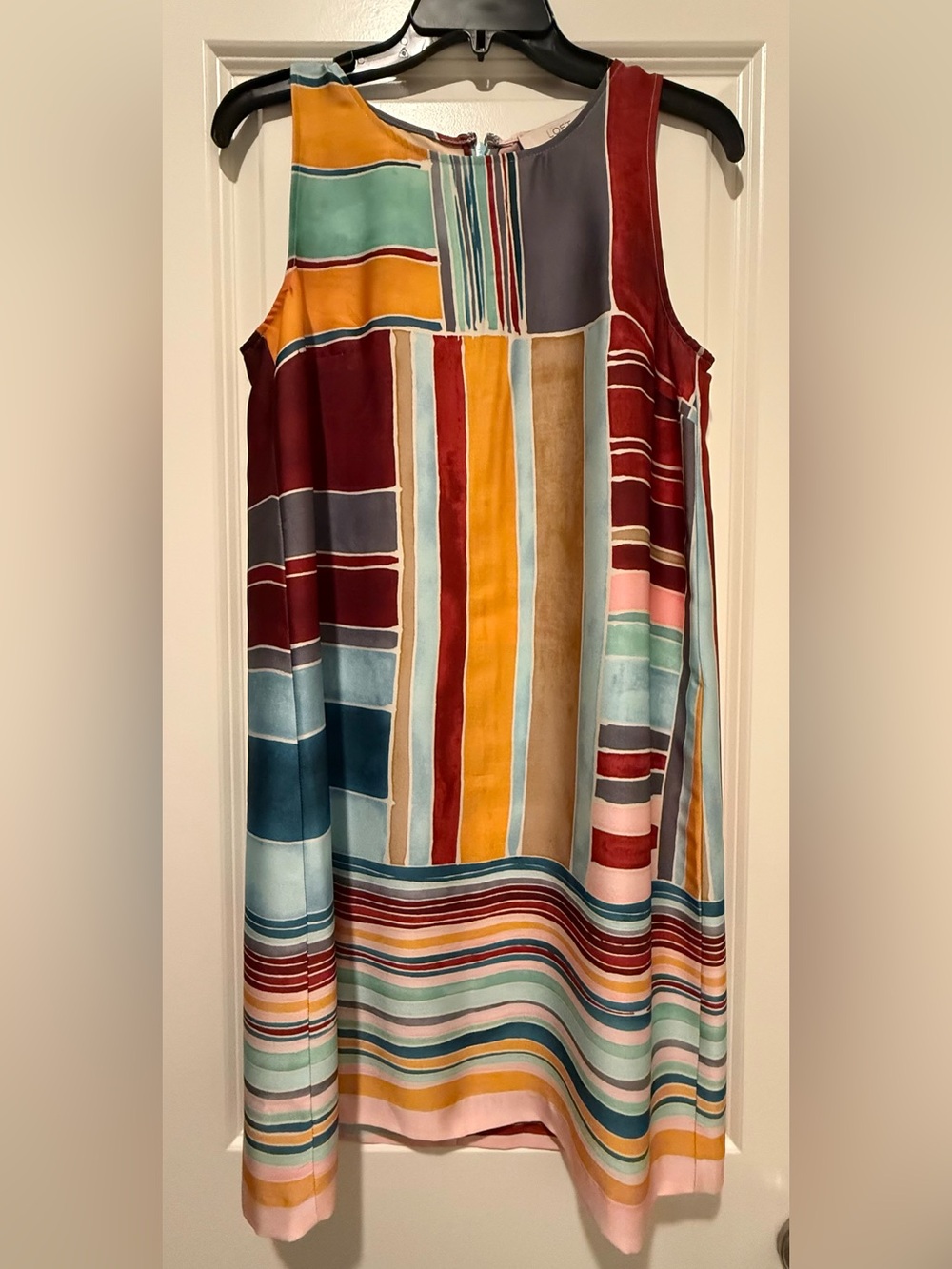 Colorblock Stripe Sleeveless Shift Dress